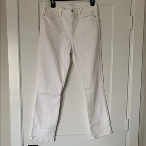 Frame Denim White Straight Leg Jeans